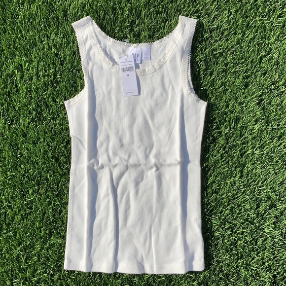 GAP KIDS Girls Lace tank top // Size M // Cream - Picture 1 of 6